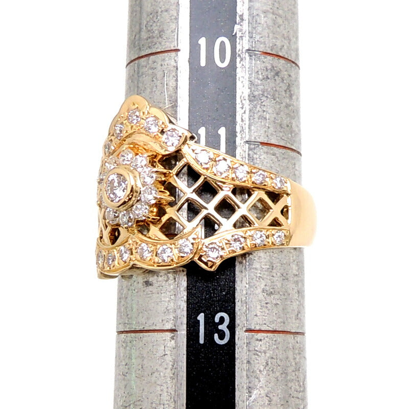 LuxUness  Non Brand Diamond Ring (0.08ct, 0.45ct) for Women, Made of K18 Gold Metal Ring in Great Condition