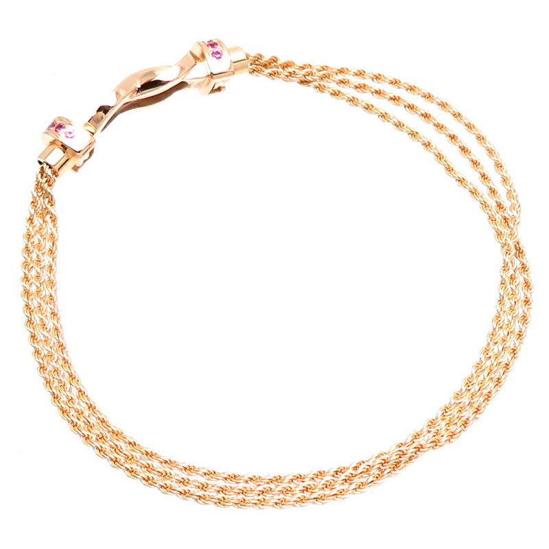 FRED Chance Infinity Medium Model with Pink Sapphire Bracelet - 750 Pink Gold - Women's