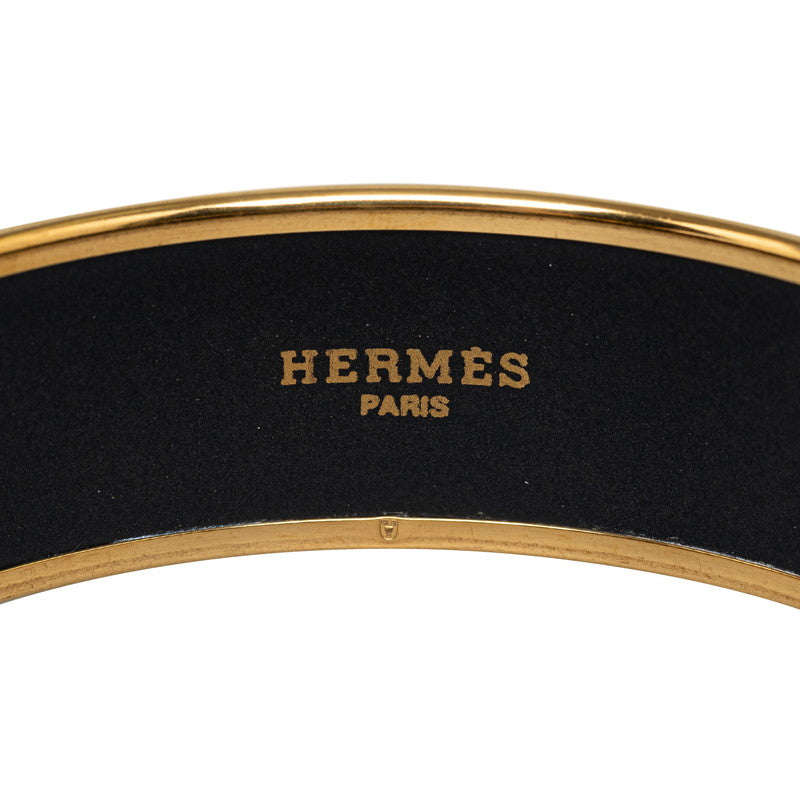 Hermes Enamel GM Lion Bangle Gold Multicolor in Great Condition