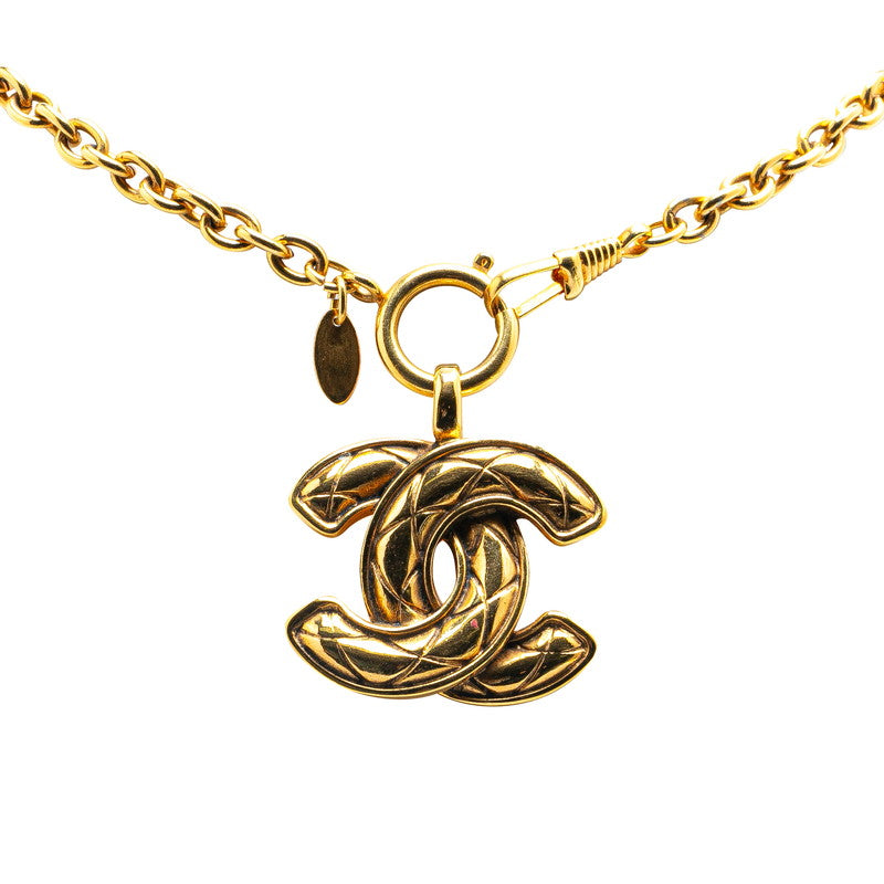 Chanel Matelasse Coco Mark Necklace Gold