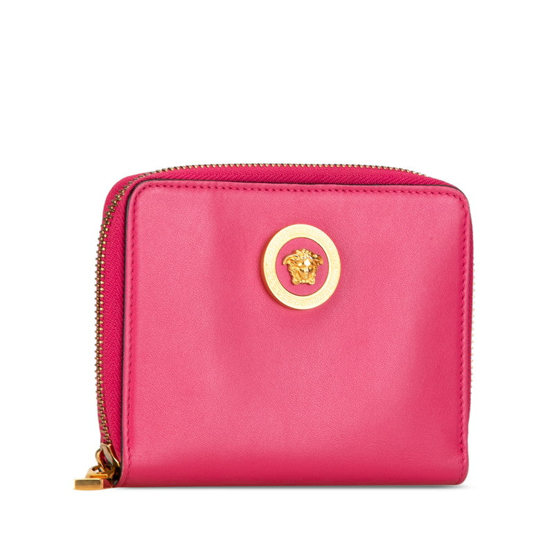 Versace Medusa Leather Bifold Wallet Pink in Very Good Condition