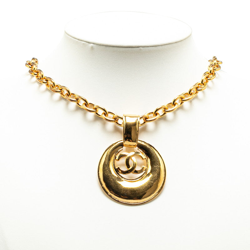 Chanel Coco Mark Necklace Gold Plated in Very Good Condition