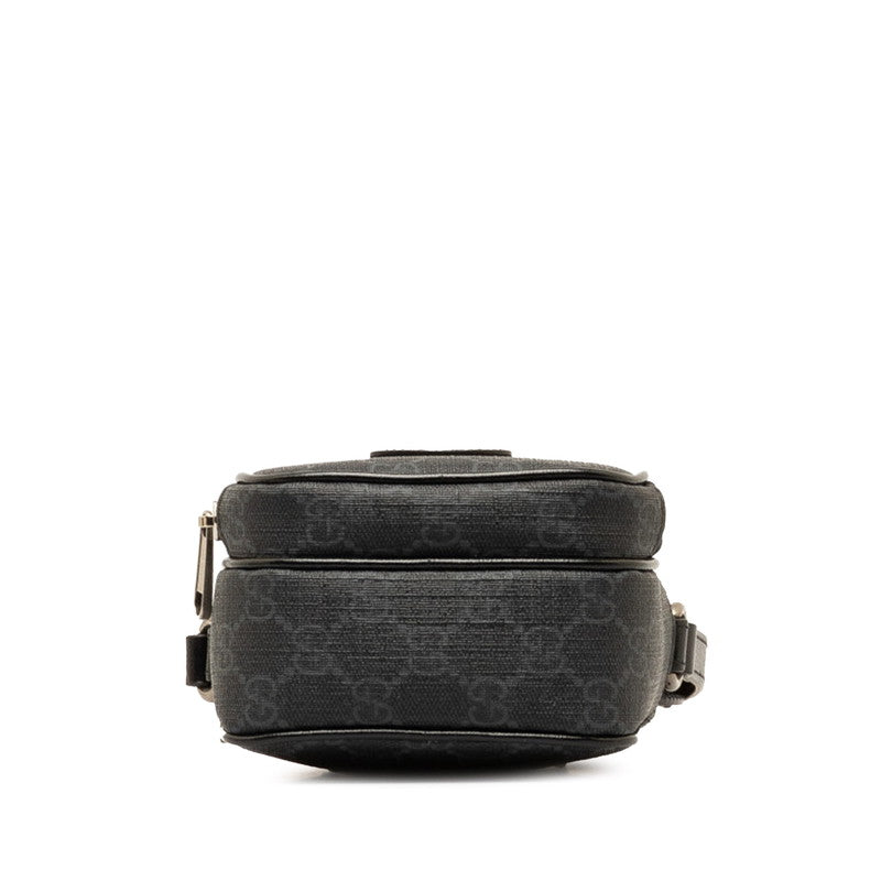 Gucci GG Supreme Interlocking G Mini Shoulder Bag 672952 Black PVC Leather in Great Condition