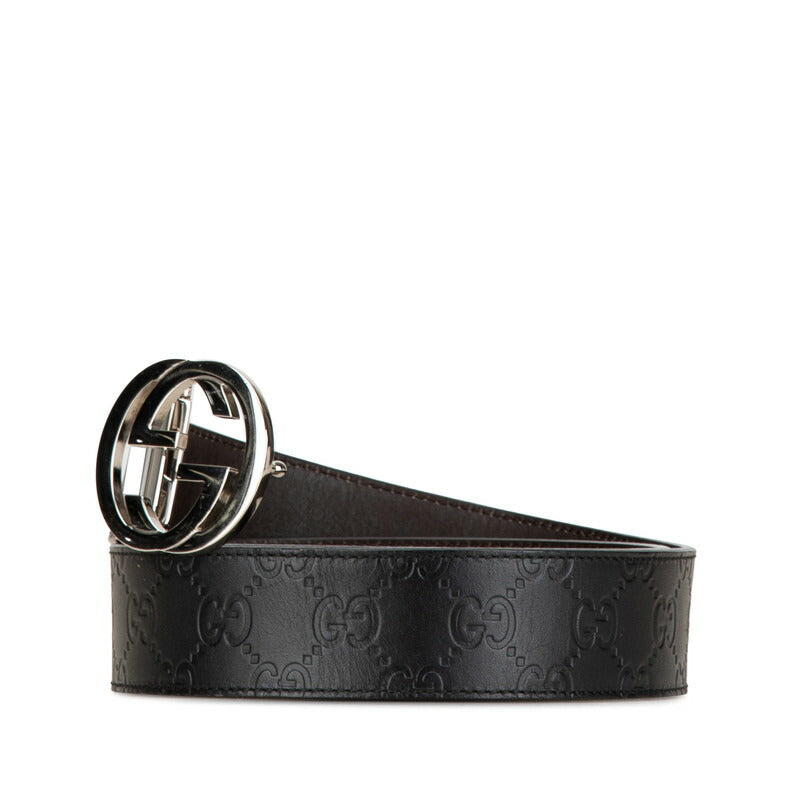 Gucci Leather Interlocking G Belt Black