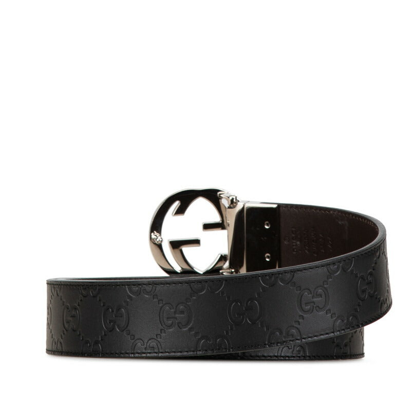 Gucci Leather Interlocking G Belt Black