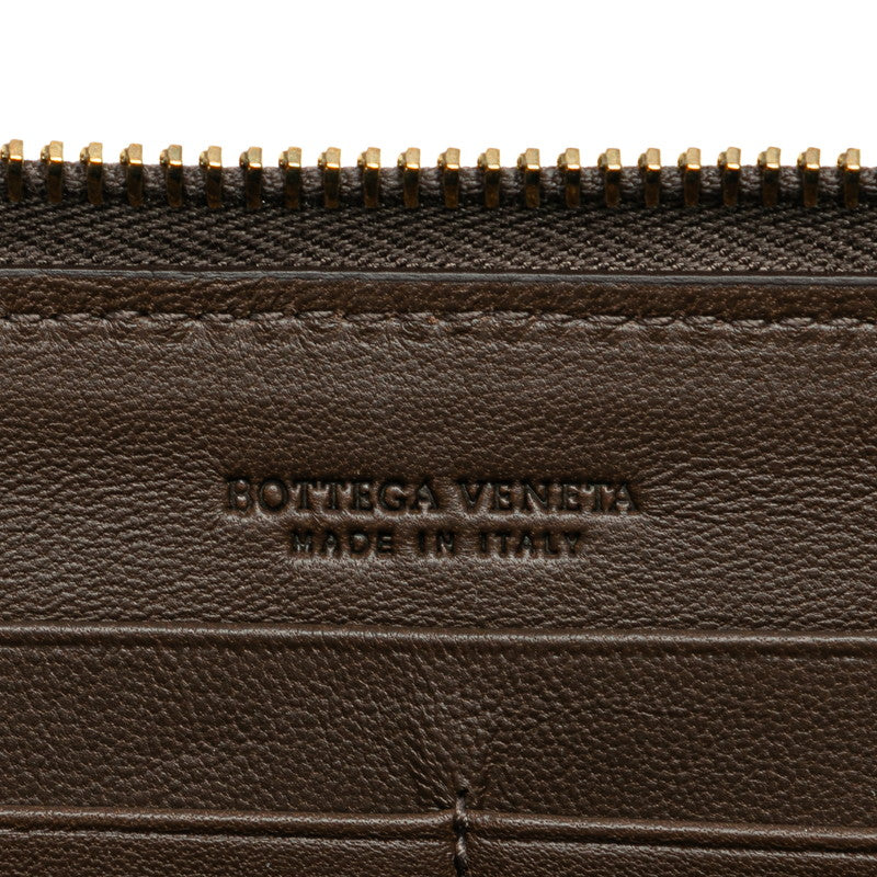 Bottega Veneta Intrecciato Leather Zip-Around Wallet Brown