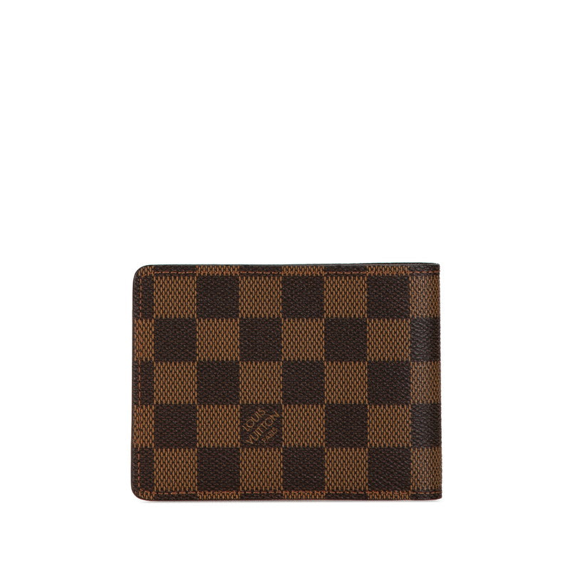 Louis Vuitton Damier PVC Leather Bifold Wallet N60895 in Very Good Condition