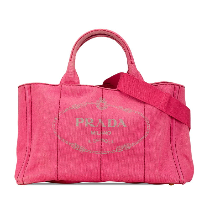 Prada Canvas Canapa M 2WAY Handbag Pink