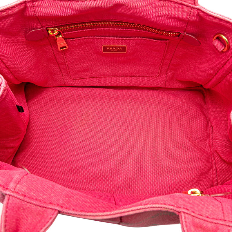 Prada Canvas Canapa M 2WAY Handbag Pink