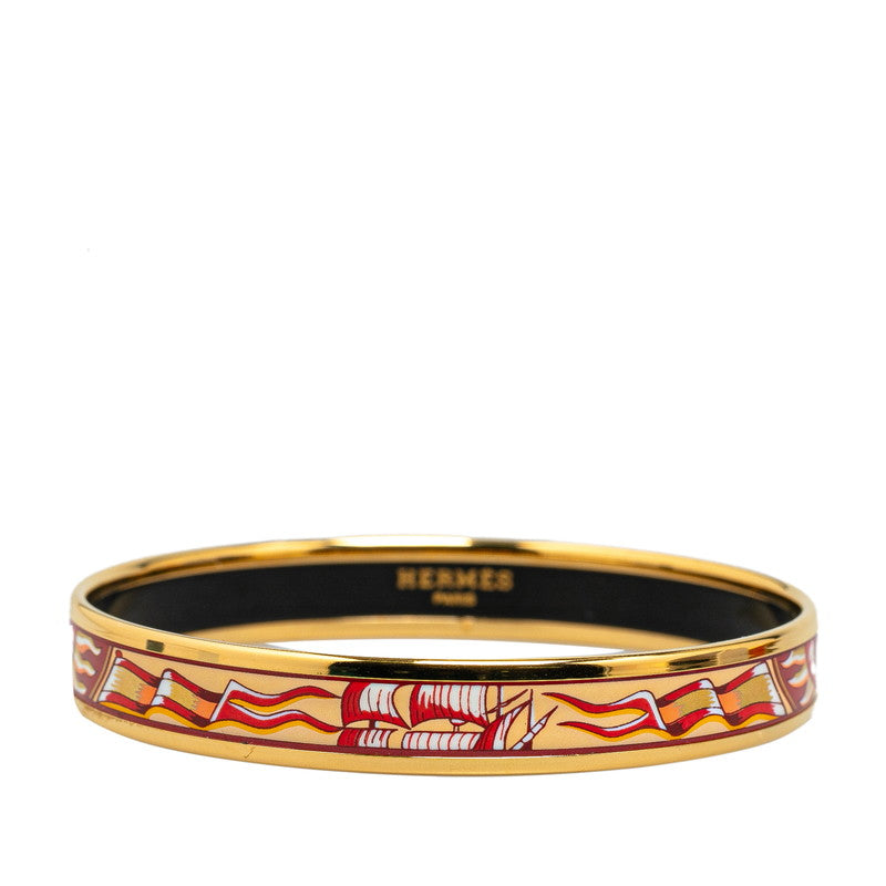 Hermes Enamel PM Ship Flag Motif Bangle