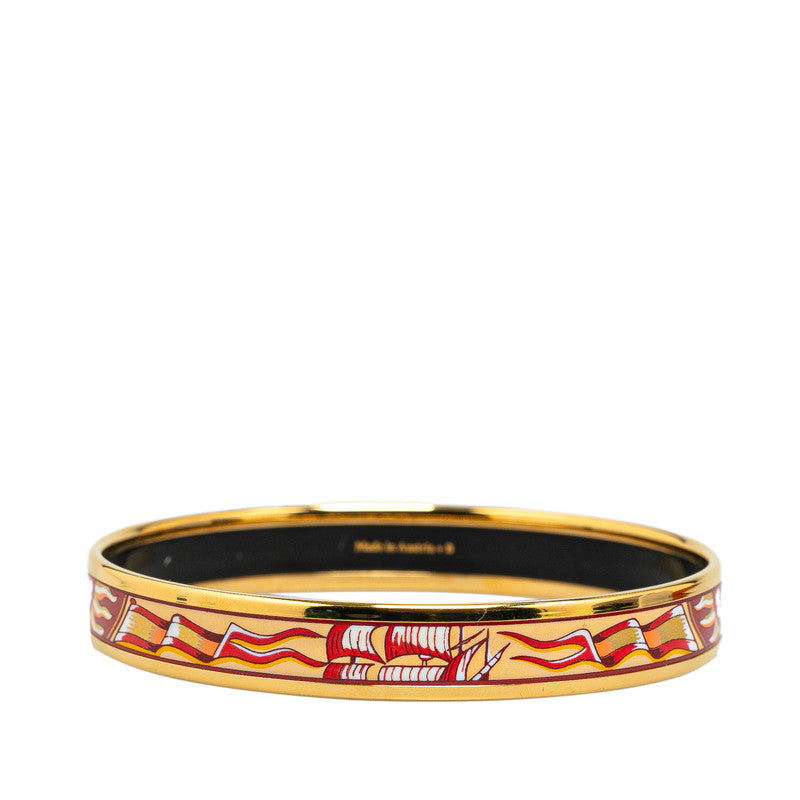 Hermes Enamel PM Ship Flag Motif Bangle