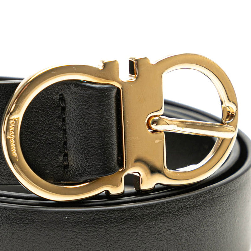 Salvatore Ferragamo Gancini Leather Belt Black