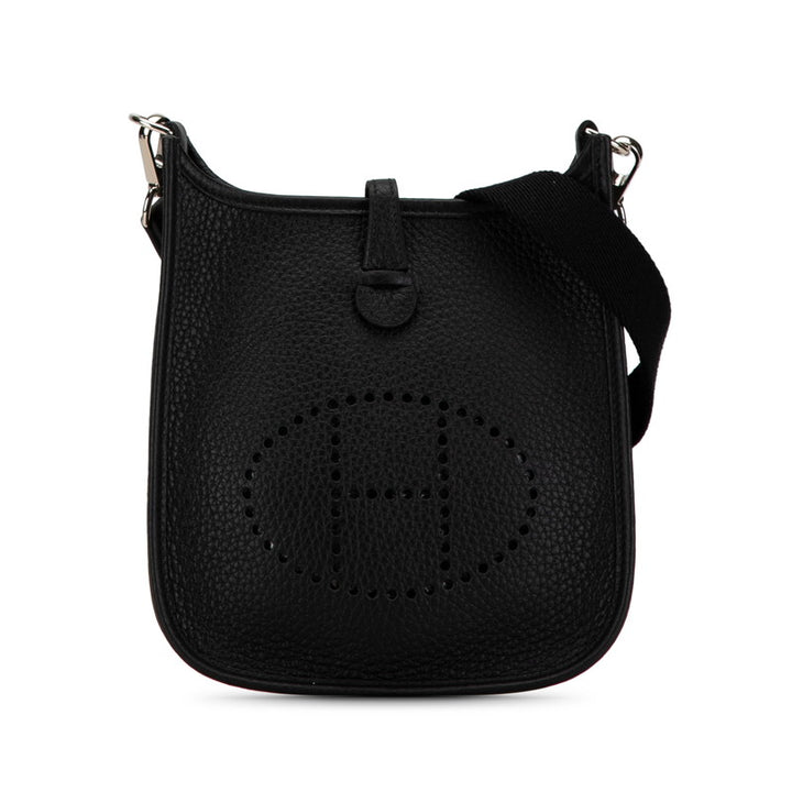 Hermes Evelyne TPM Shoulder Bag Black Clemence Leather