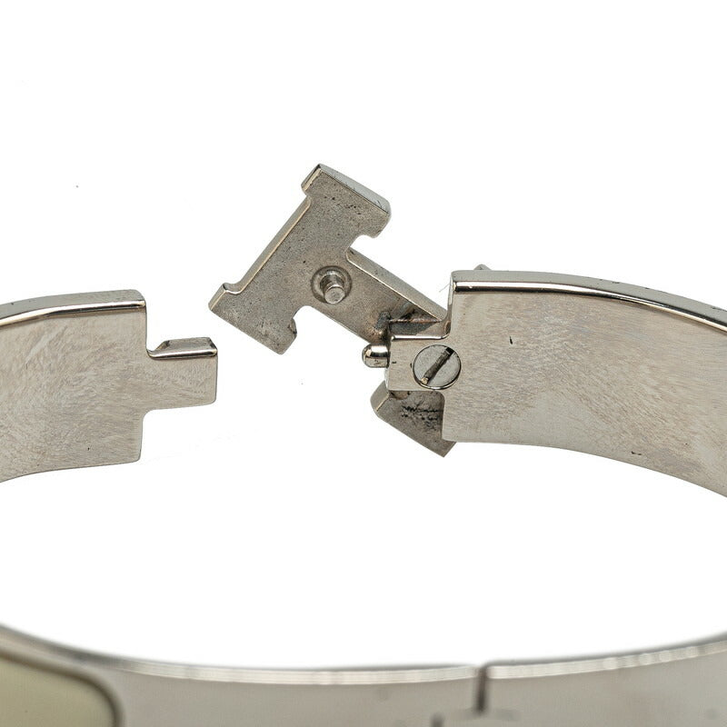 Hermes Click Clack H PM Bracelet Ivory Silver