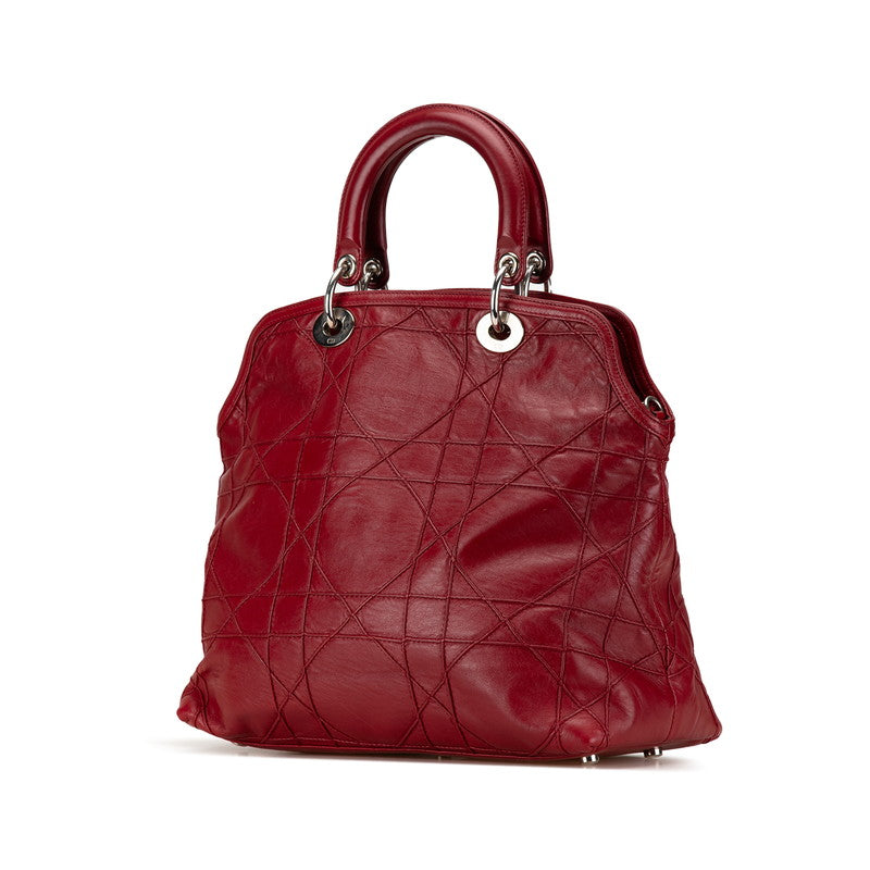 Dior Granville Cannage Leather Handbag Red