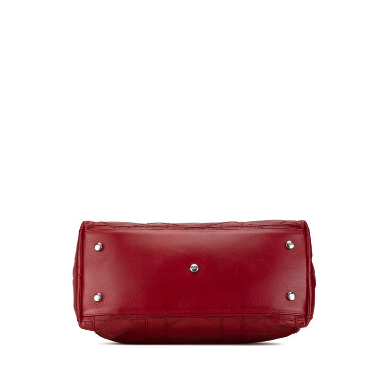 Dior Granville Cannage Leather Handbag Red