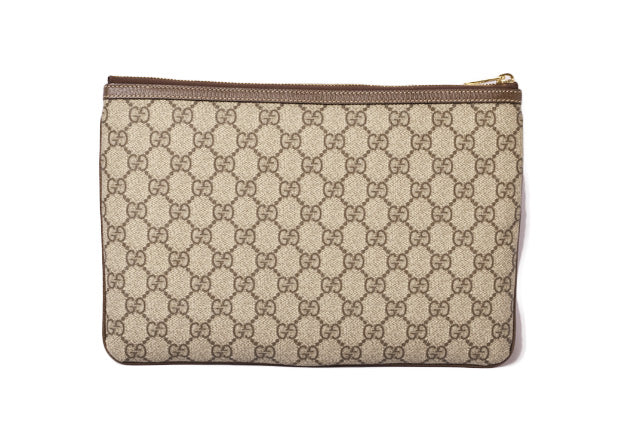 Gucci GG Supreme Clutch Bag Brown/Beige 517551