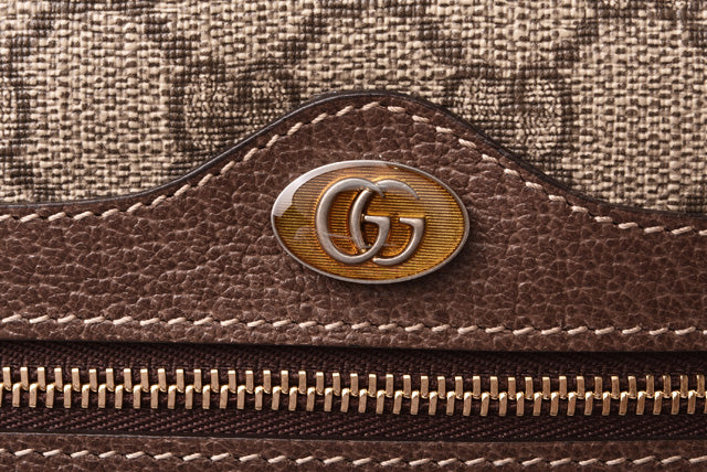 Gucci GG Supreme Clutch Bag Brown/Beige 517551