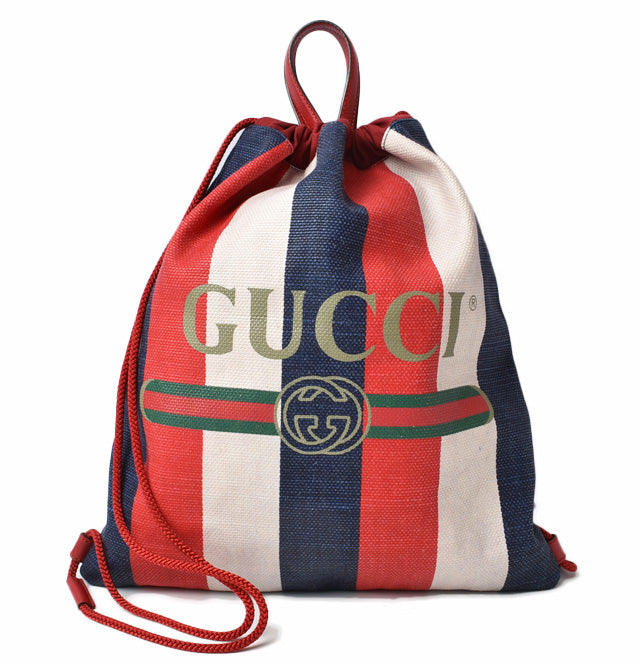 Gucci Canvas/Leather Backpack Drawstring 473872 in Excellent Condition