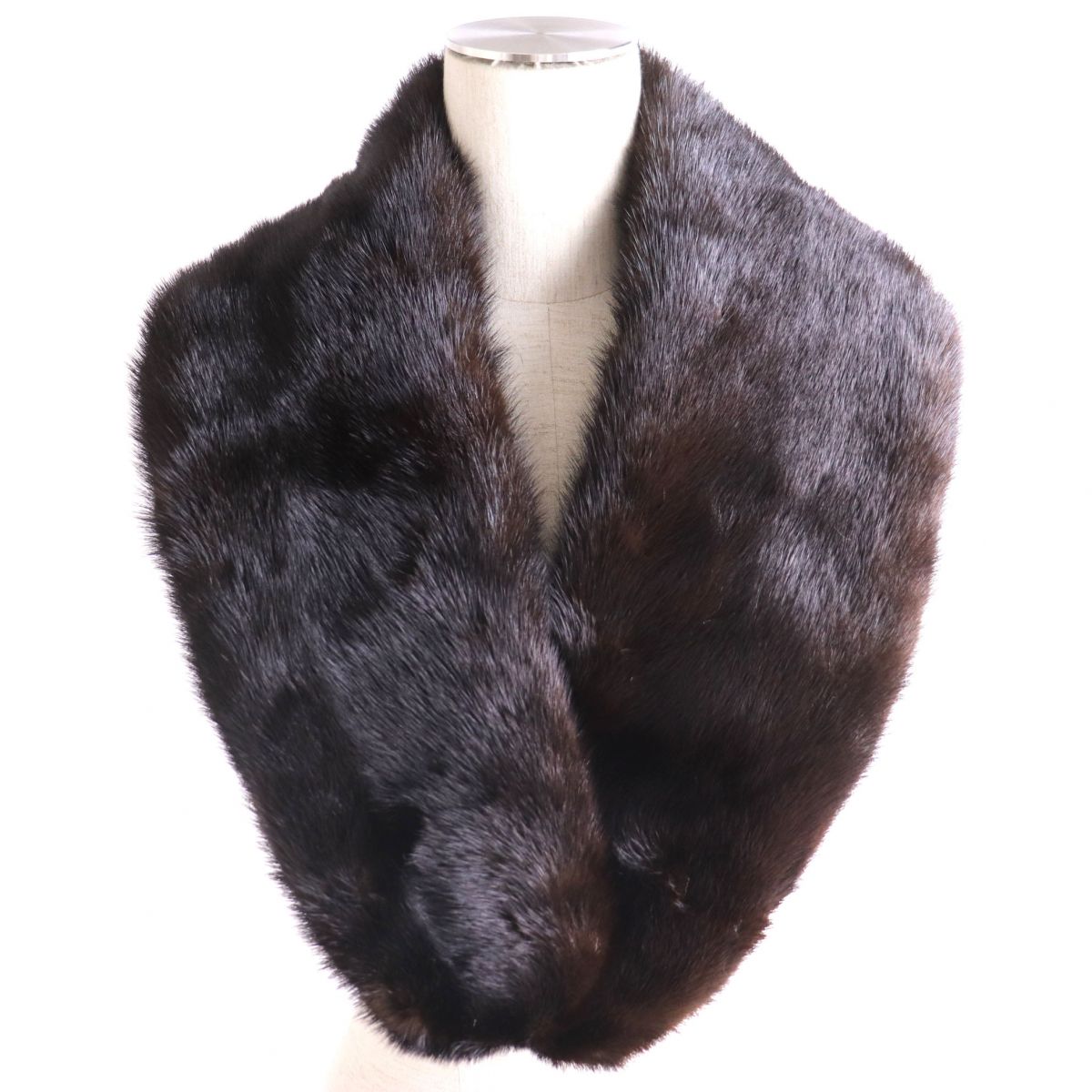 Mink Fur Shawl with Floral Embroidery