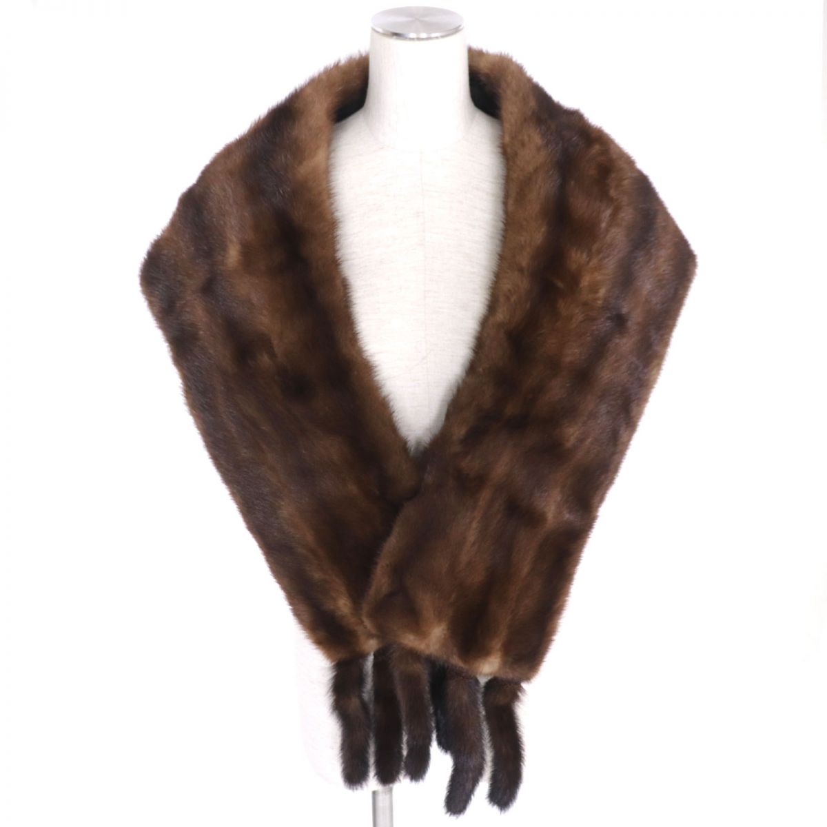 Rambulton Mink Fur Shawl Stole Brown