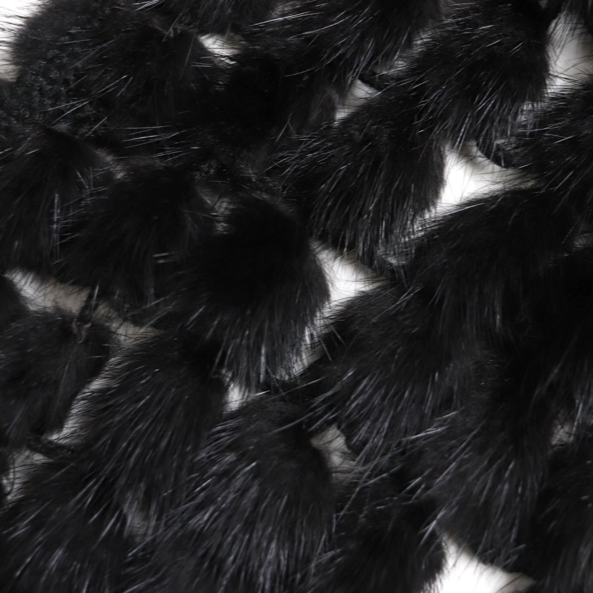 Mink Brahma Genuine Fur Shawl Stole Black