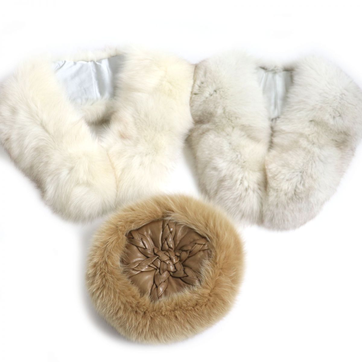 Birger Christensen FOX Fur Shawl Stole Hat Set