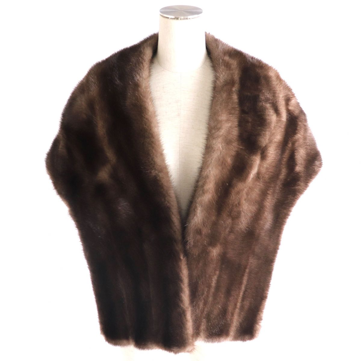 Blue Iris Mink Fur Shawl Stole Beige