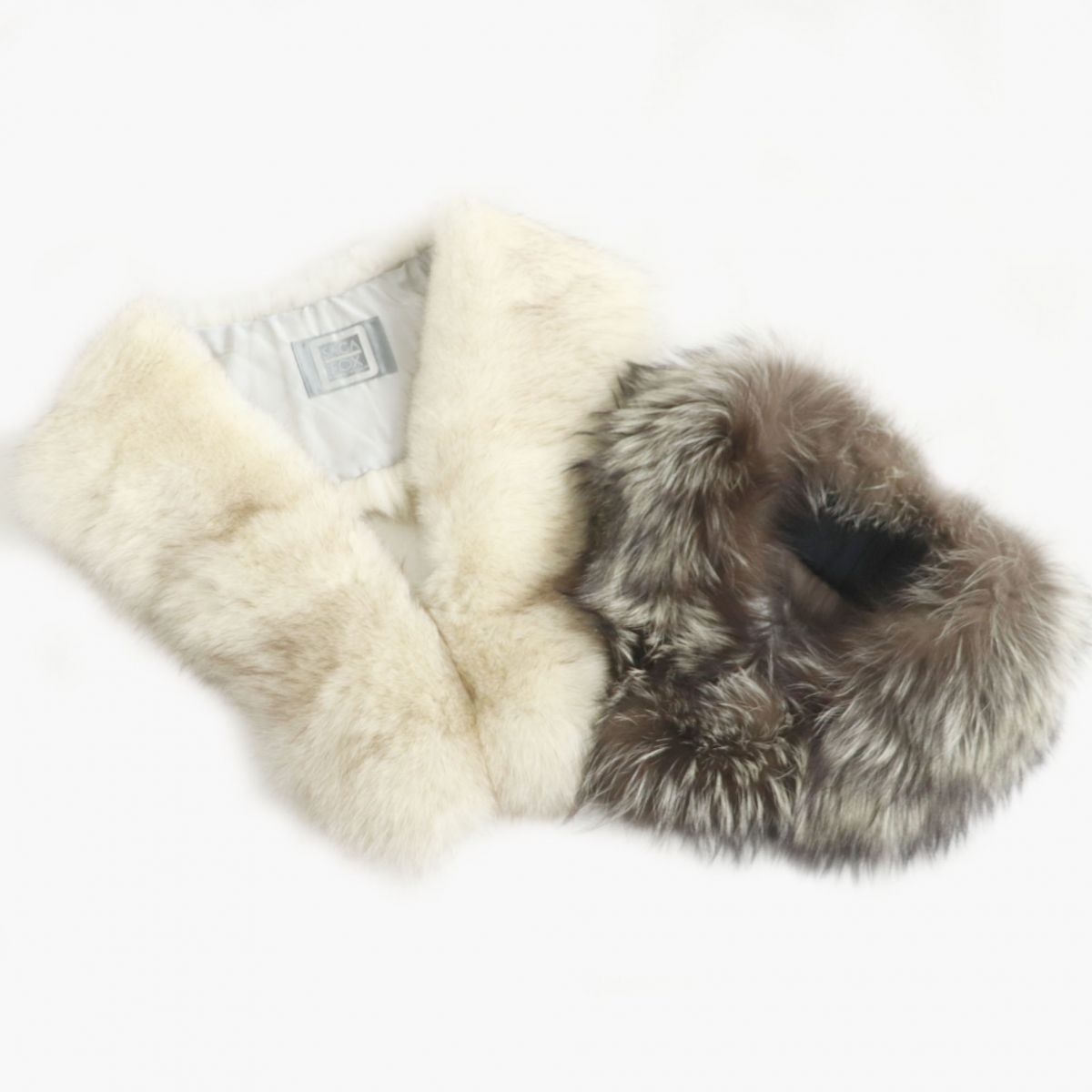 SAGA FOX Genuine Fur Tippet Shawl Stole Set