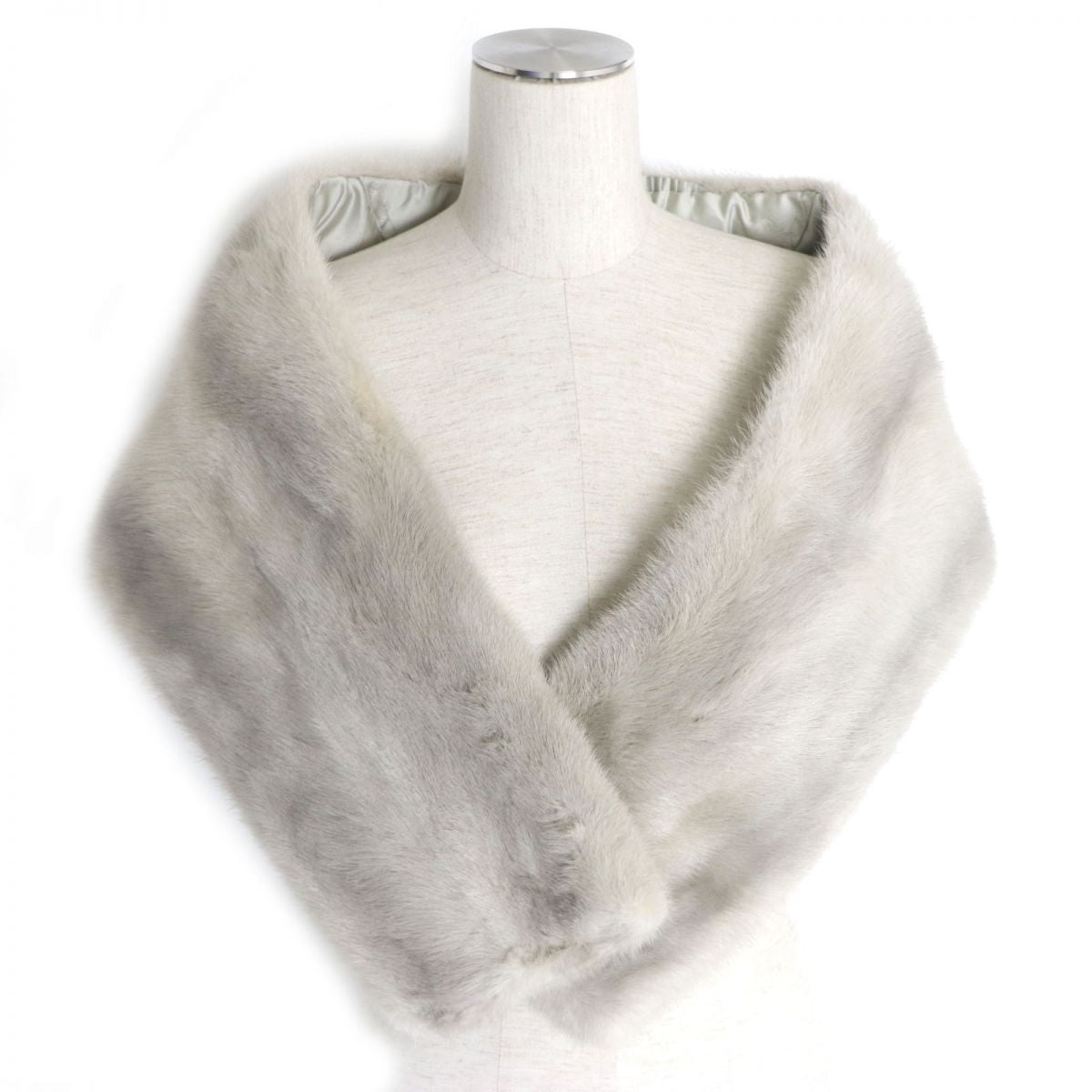 Sapphire Mink Fur Shawl, Light Grey