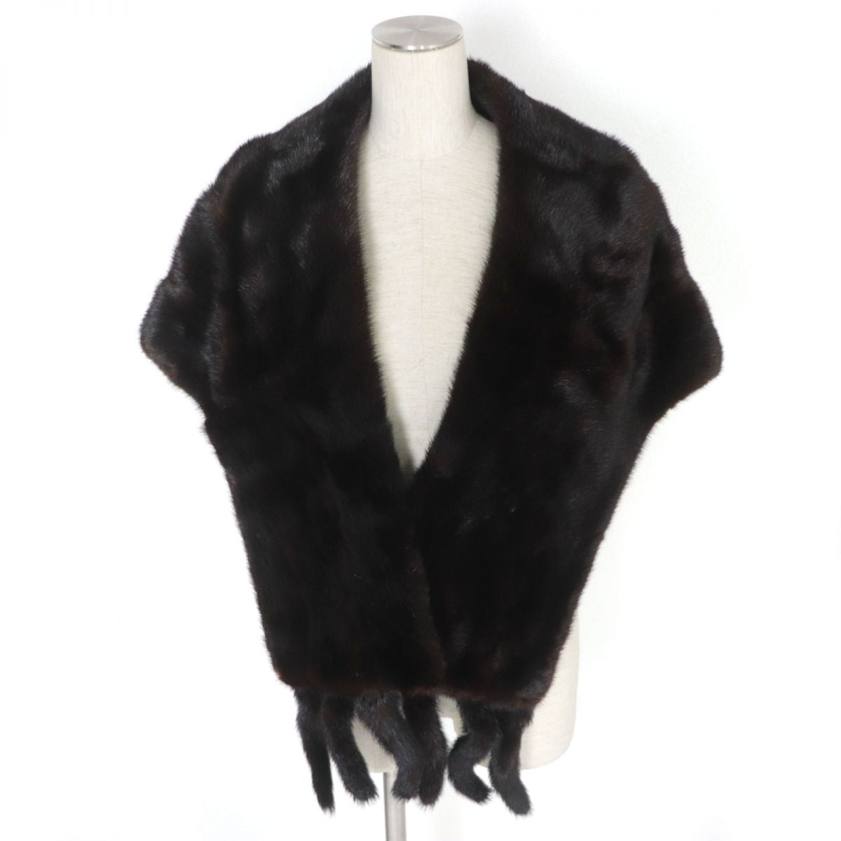 EMBA BLACKGLAMA Mink Shawl Stole Dark Brown