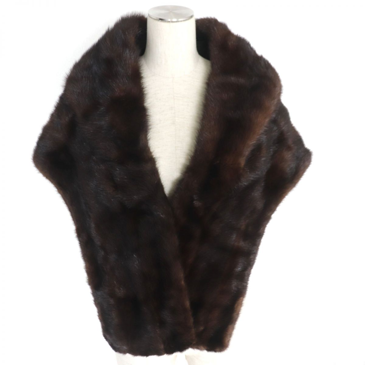 Sable Genuine Fur Large Shawl Stole Brown