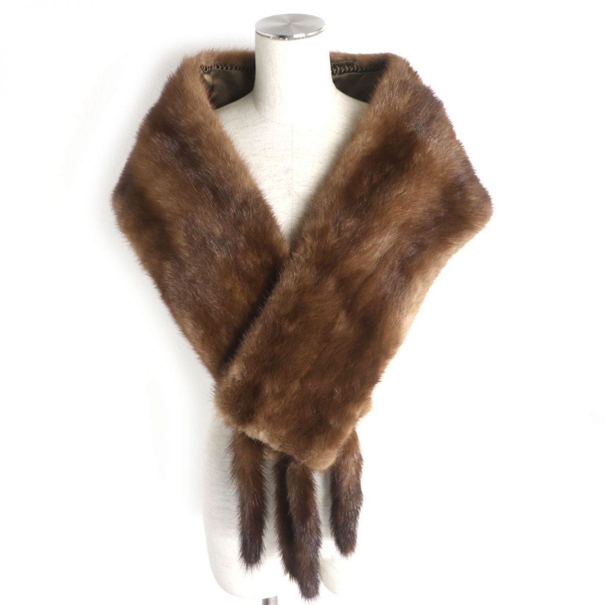 Mink Fur Shawl with Tassels and Embroidery