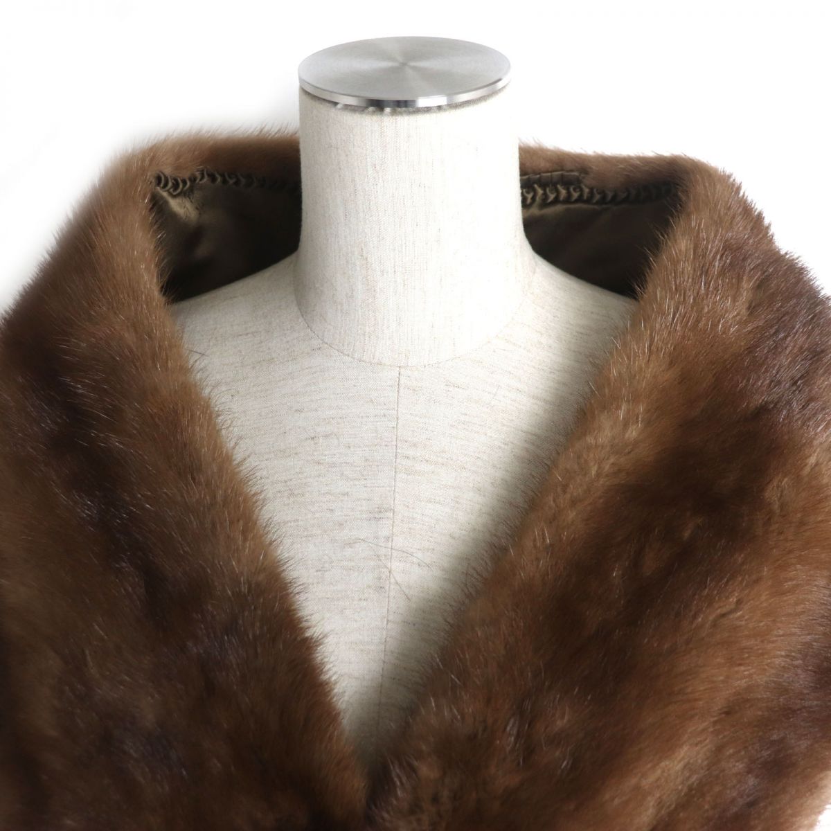 Mink Fur Shawl with Tassels and Embroidery