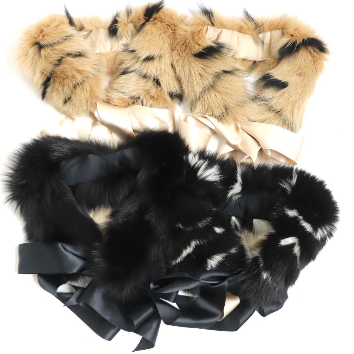 FOX Genuine Fur Tippet Shawl Stole Set