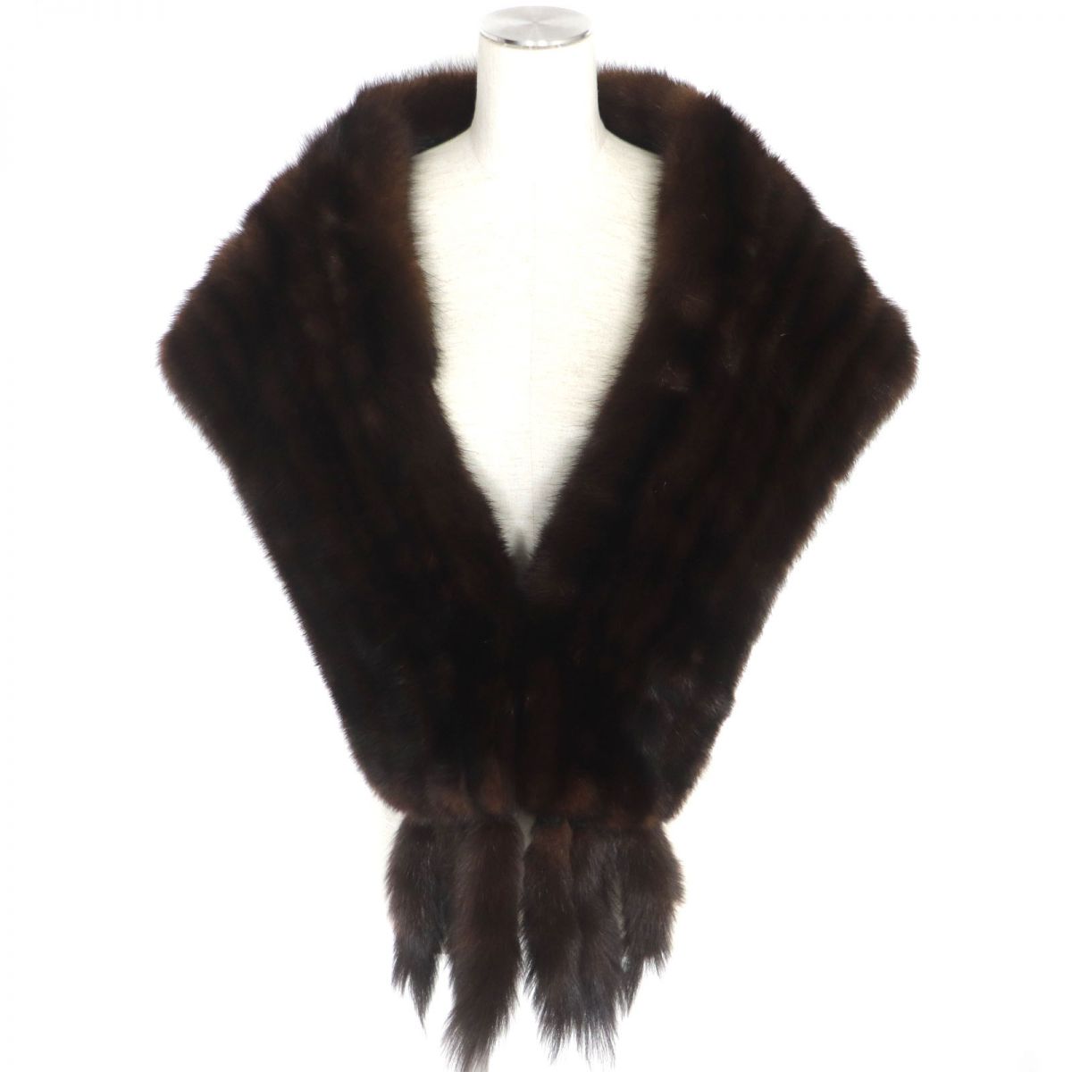 Palody SABLE Fur Large Shawl/Stole, Dark Brown