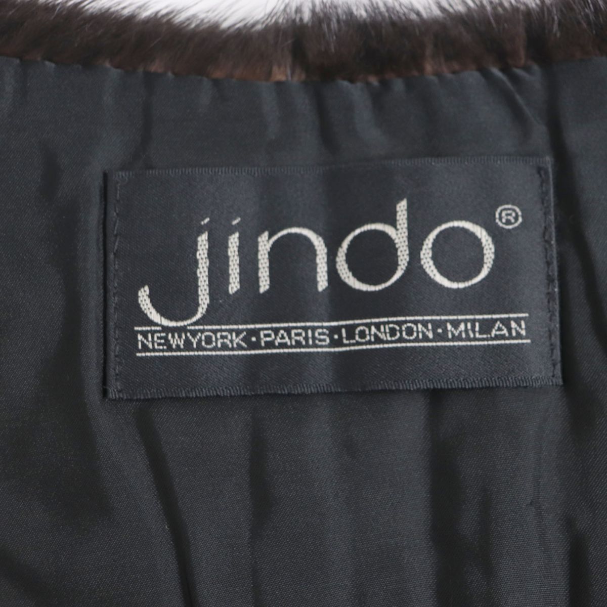 JINDO Mink Fur Shawl Stole Black