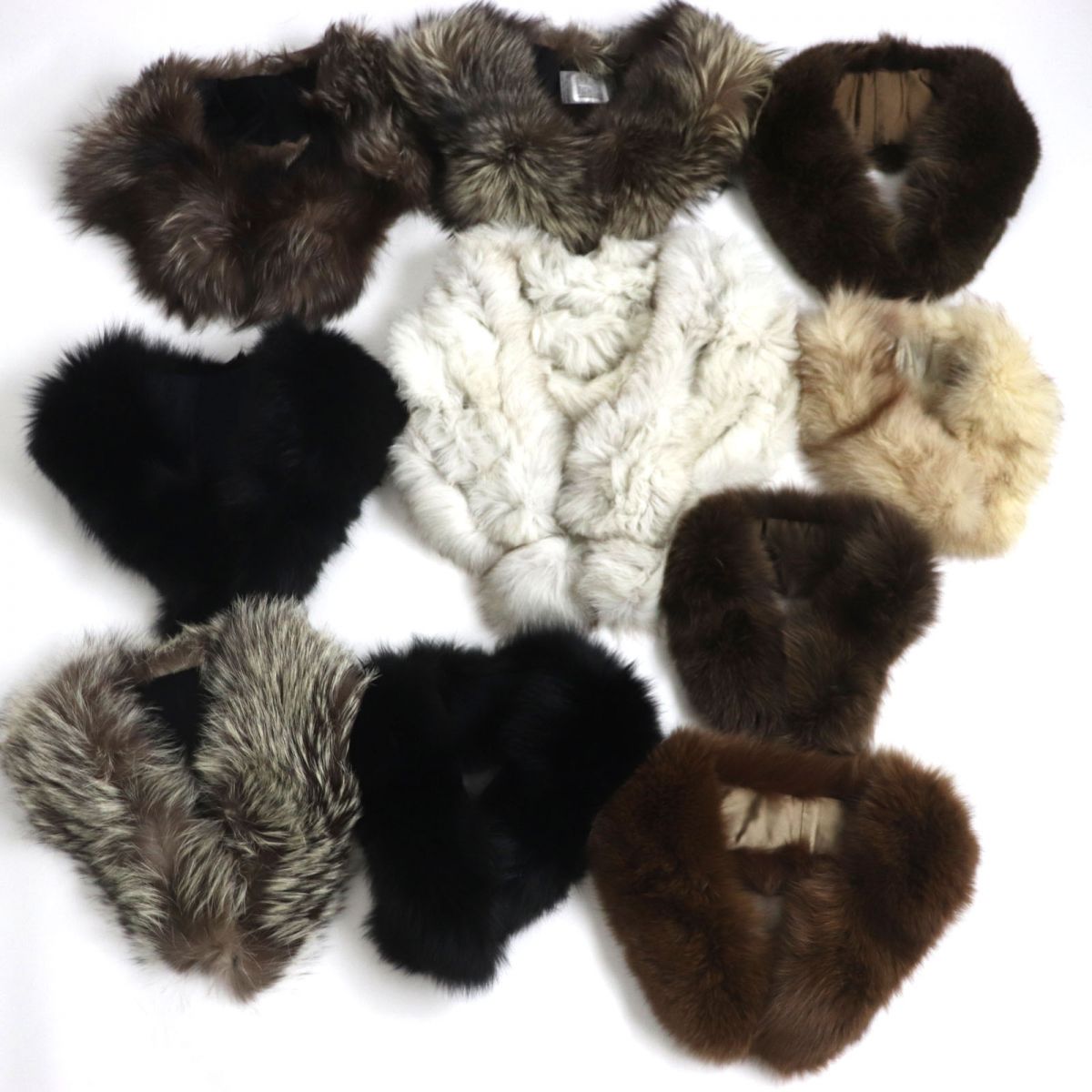 SAGA FOX Real Fur Shawl Stole Set