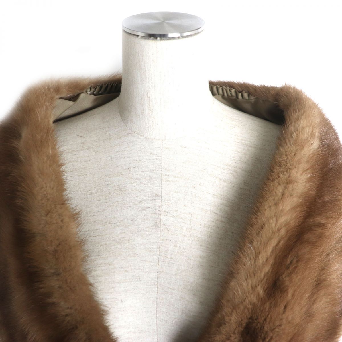 Mink Fur Shawl with Tassels and Embroidery