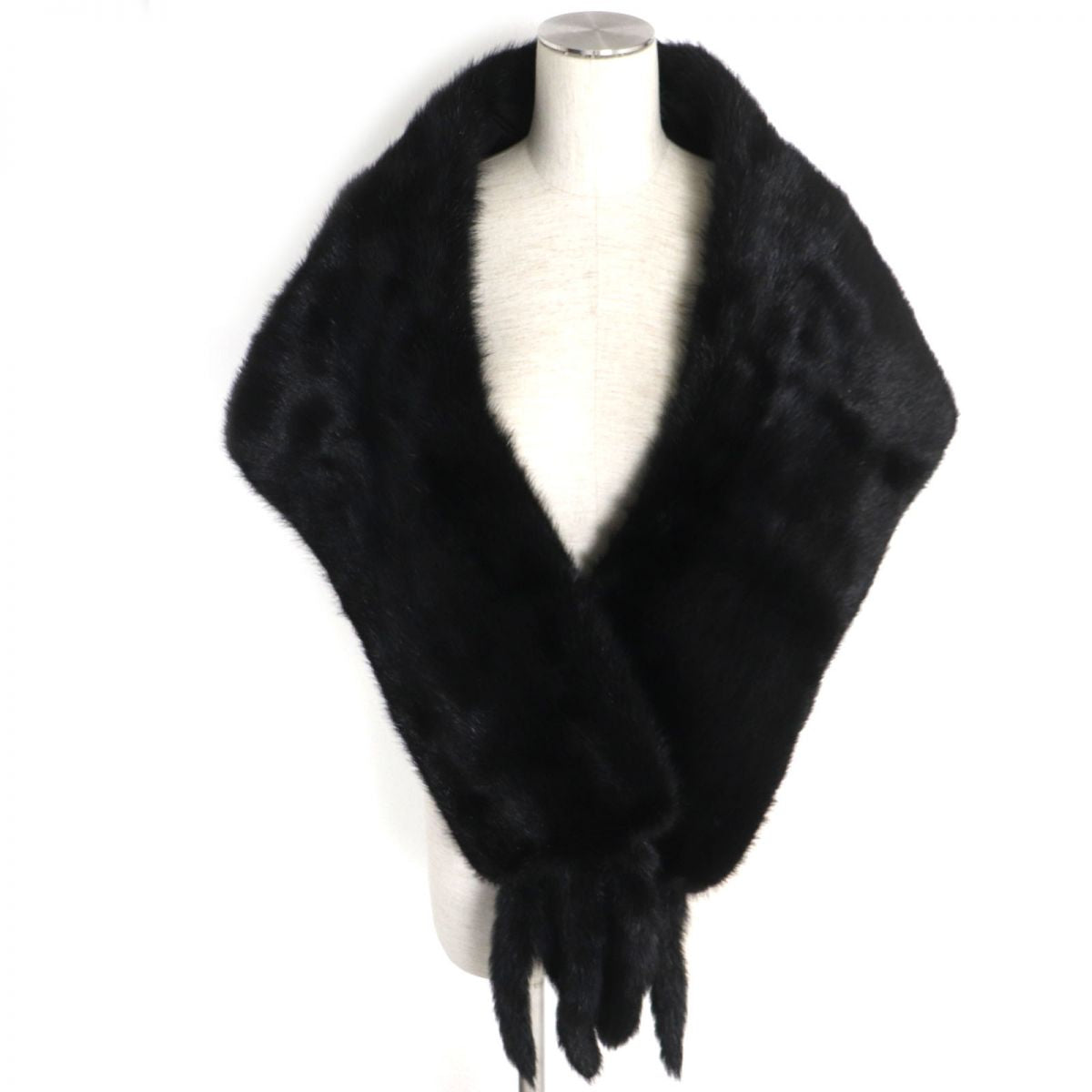 SAGA Mink Fur Shawl Stole Black