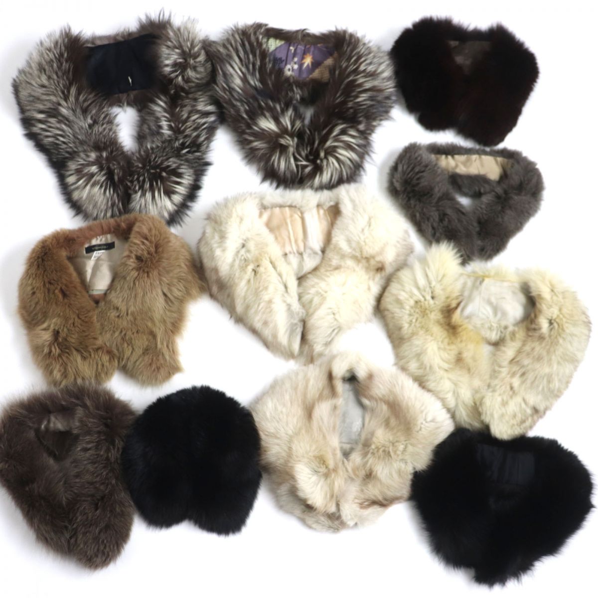 SAGA FOX Genuine Fur Shawl Stole Tippet Set