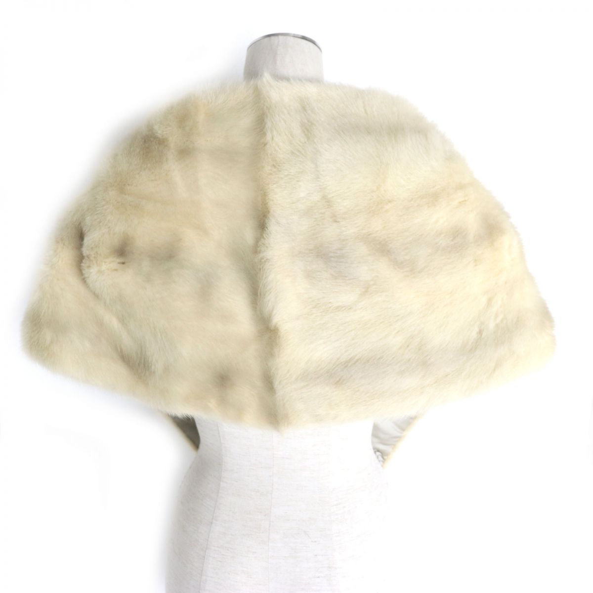 Mink Real Fur Shawl Stole Beige