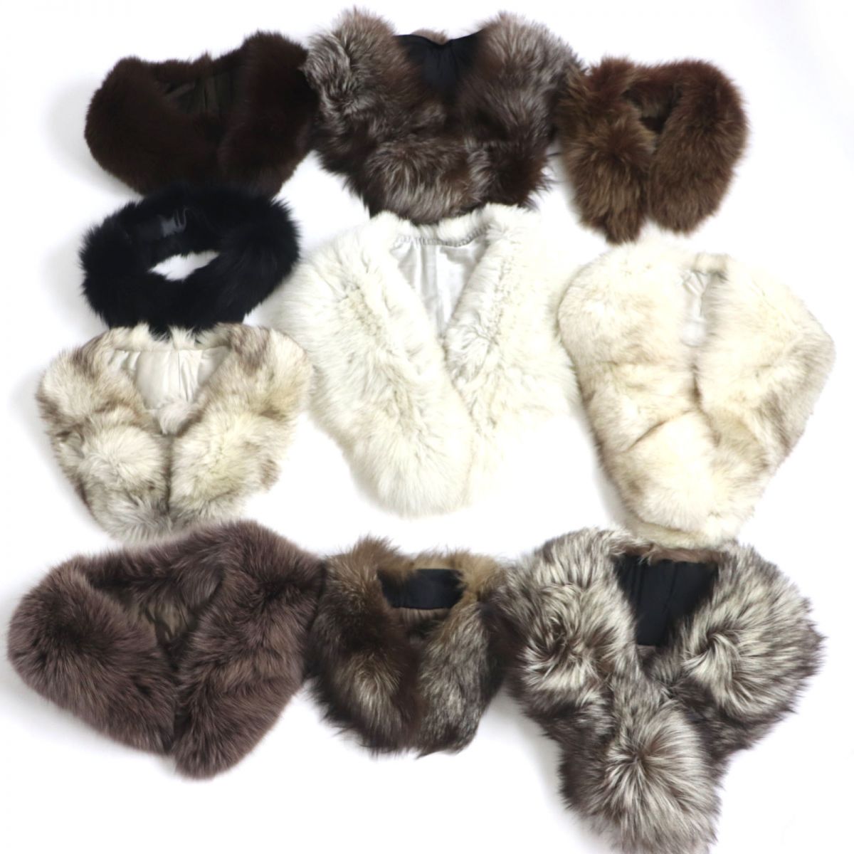 SAGA FOX Genuine Fur Shawl Stole Tippet Set