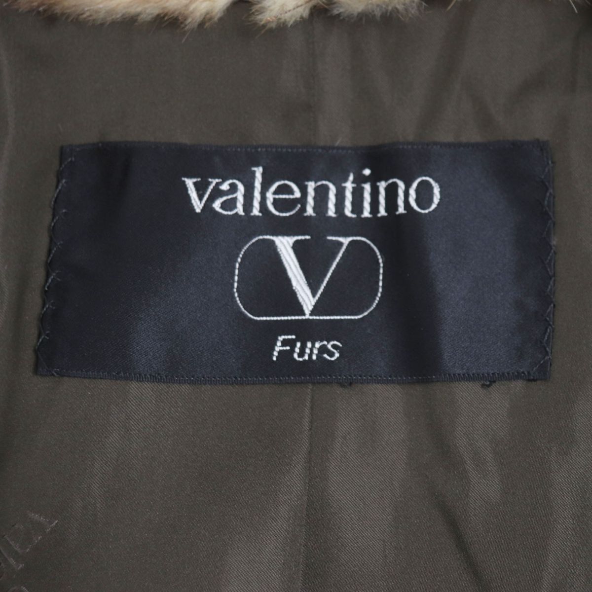 Valentino Fur Long Coat Cream Brown