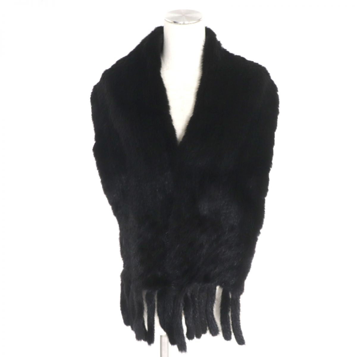 Mink Lightweight Fur Shawl Stole Black