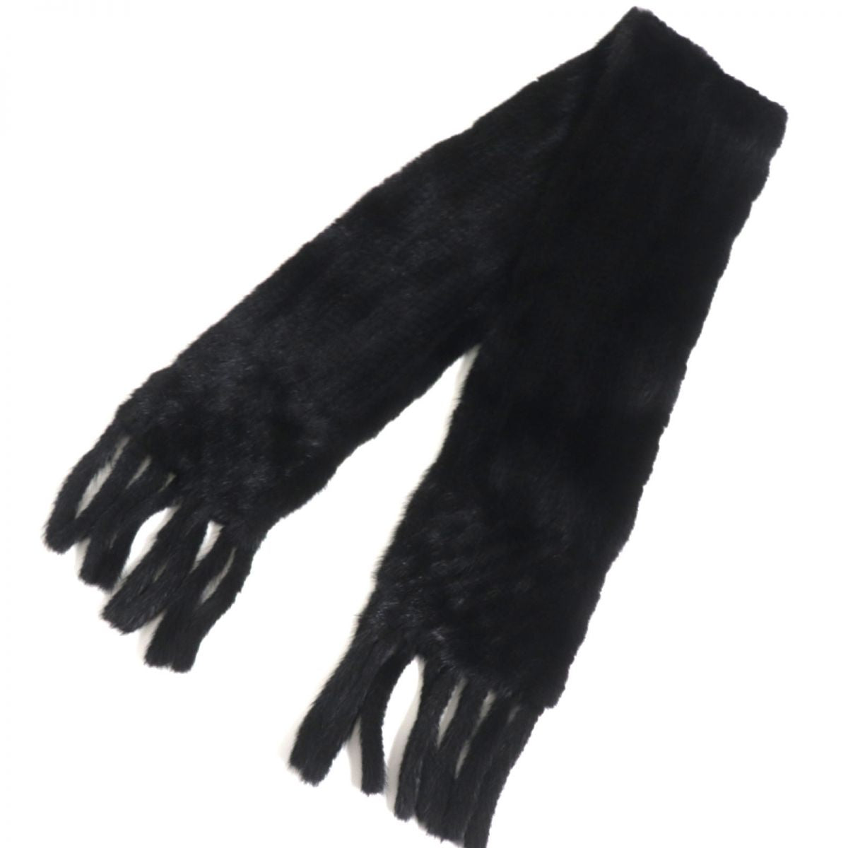 Mink Lightweight Fur Shawl Stole Black