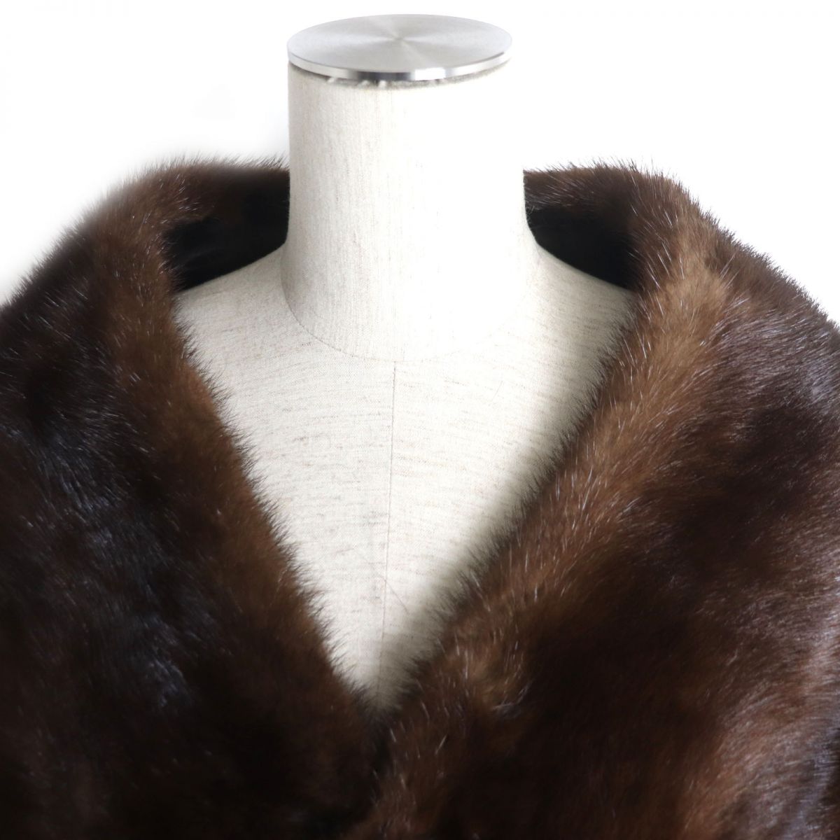 Mink Genuine Fur Shawl Stole Brown