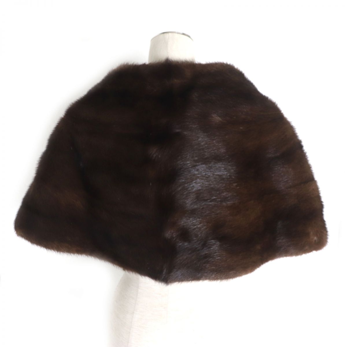 Mink Genuine Fur Shawl Stole Brown