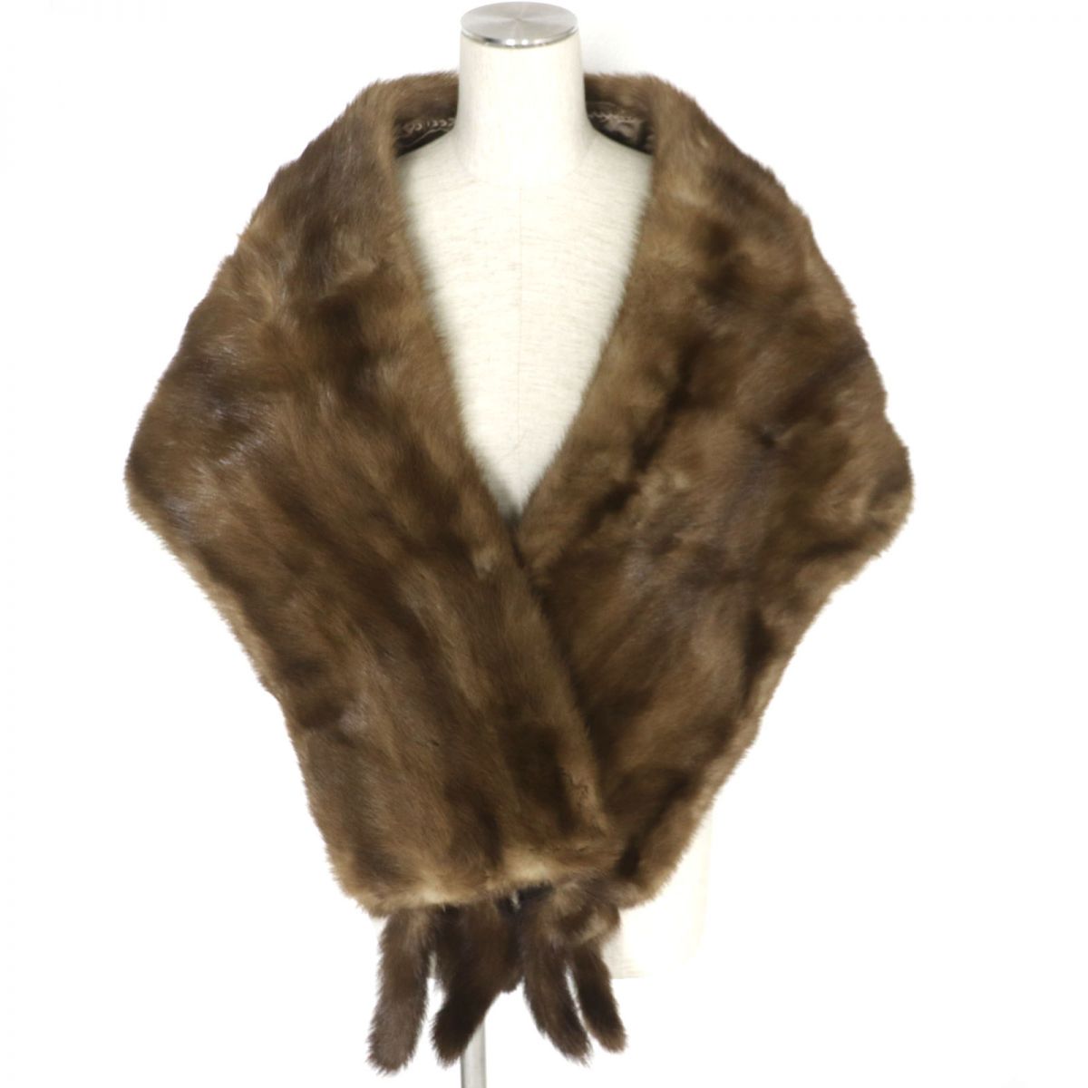 Mink Fur Large Shawl Stole with Tassels