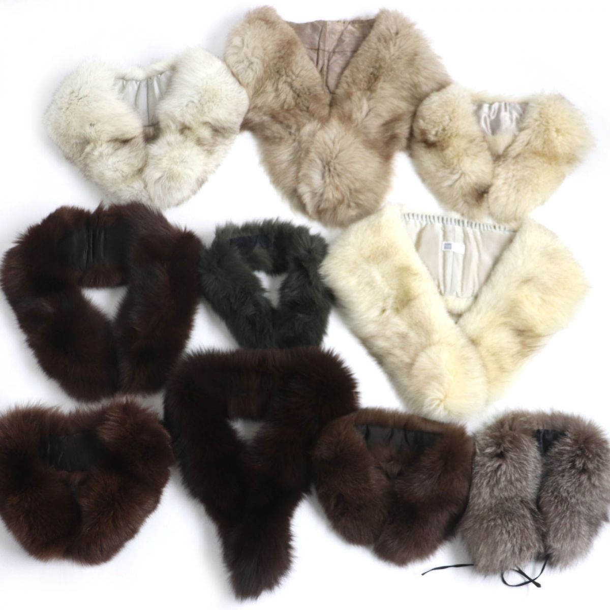 SAGA FOX Genuine Fur Shawl Stole Tippet Set